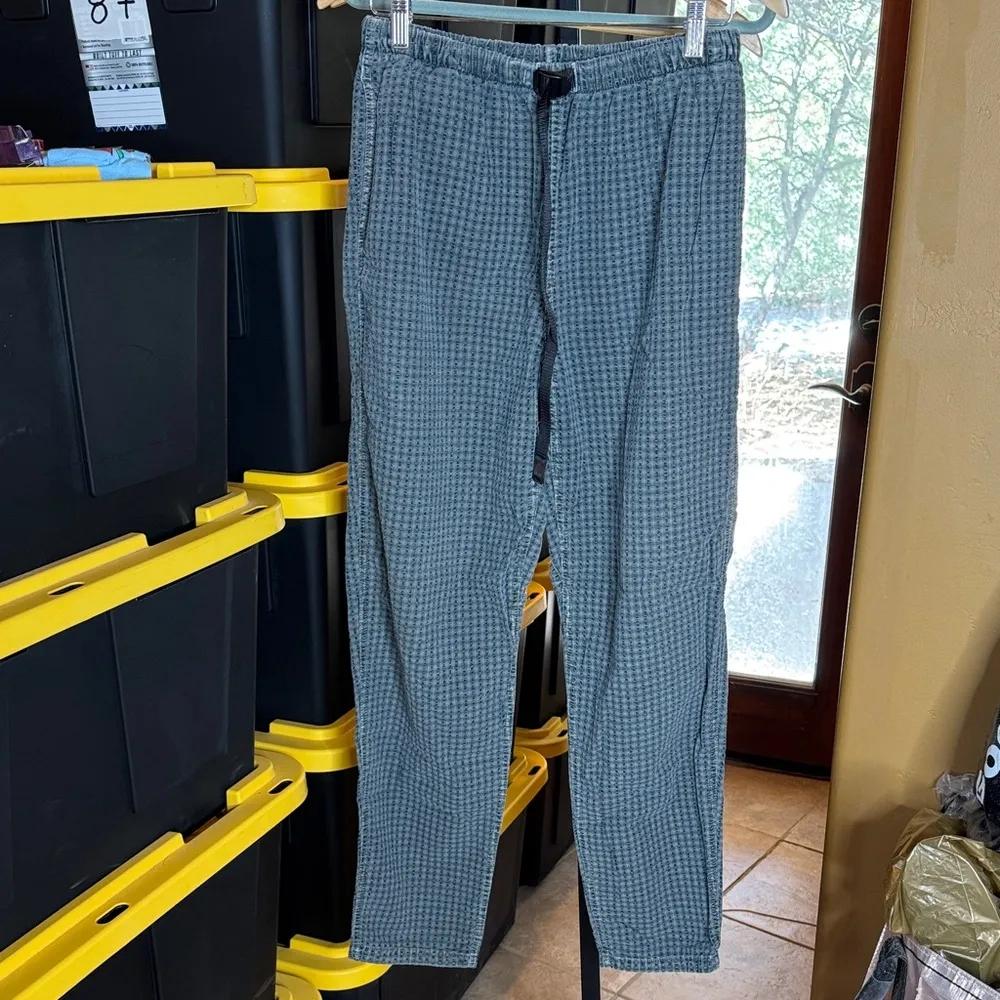 Gramicci O.G. DOBBY JAM PANT Women's Blue Checkered Pajama Pants Size Large - Image 2