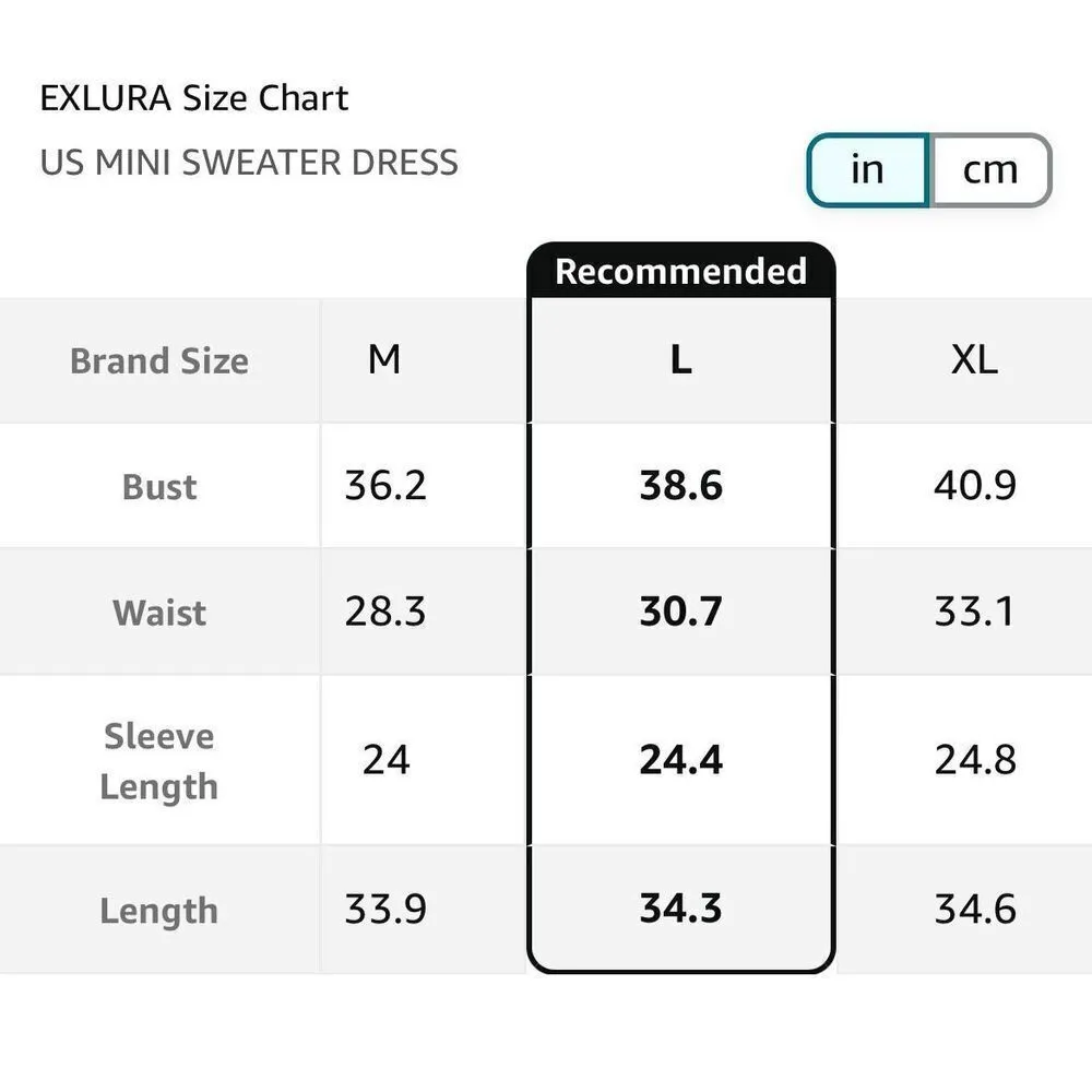 NEW EXLURA Mock Neck Bodycon Mini Sweater Dress L - Image 7