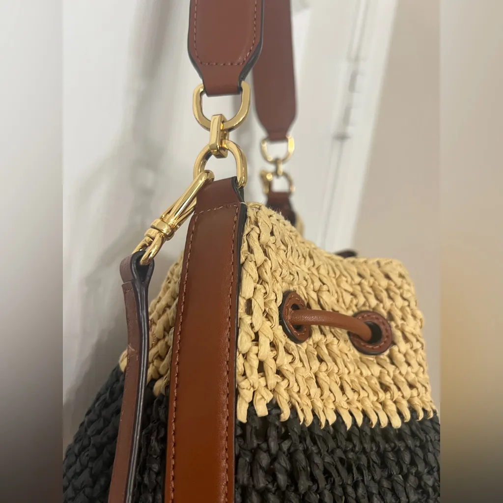 Polo Ralph Lauren Black and Tan Hobo Bag - Image 3