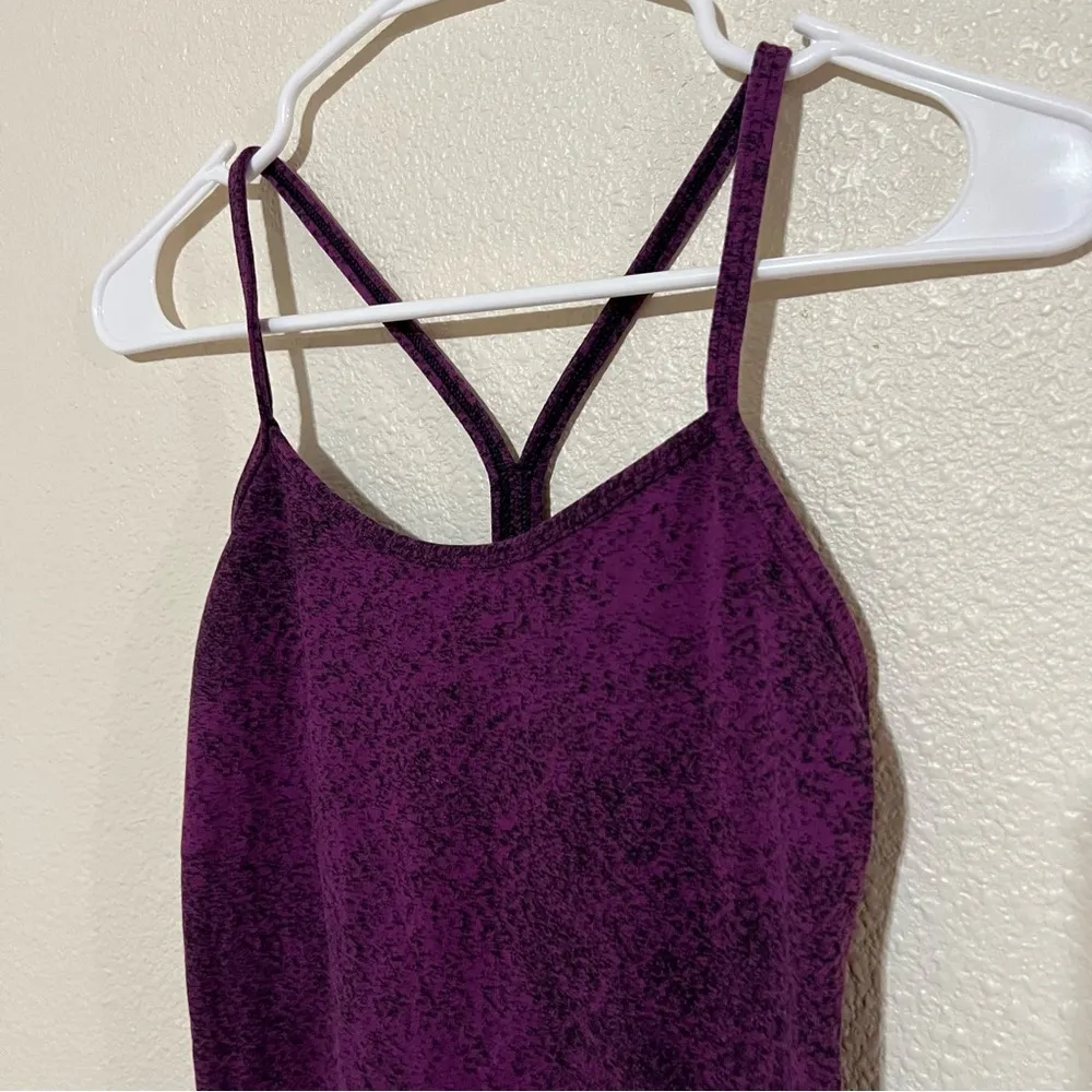 purple black heather tank top built in bra 2 - Image 2