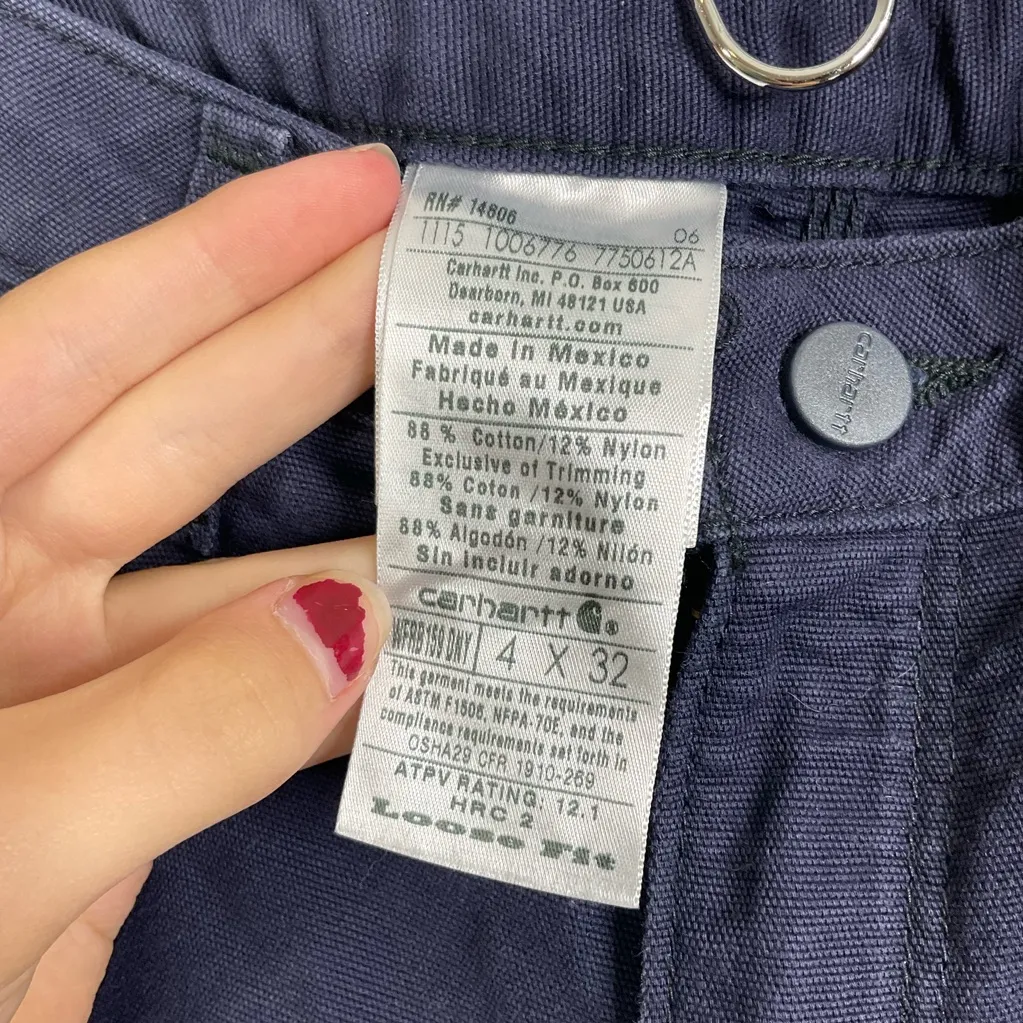 Carhartt  Women’s Navy Flame-Resistant Work Pants Size 4x32 - Image 7