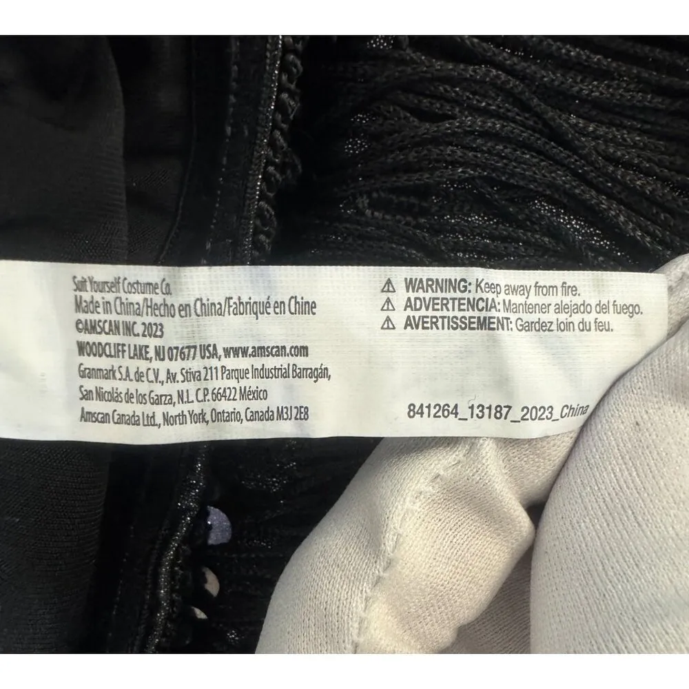 Amscan Tassel Fringe Flapper Halloween Costume Party Dress Blk Silver Medium 6 - Image 6