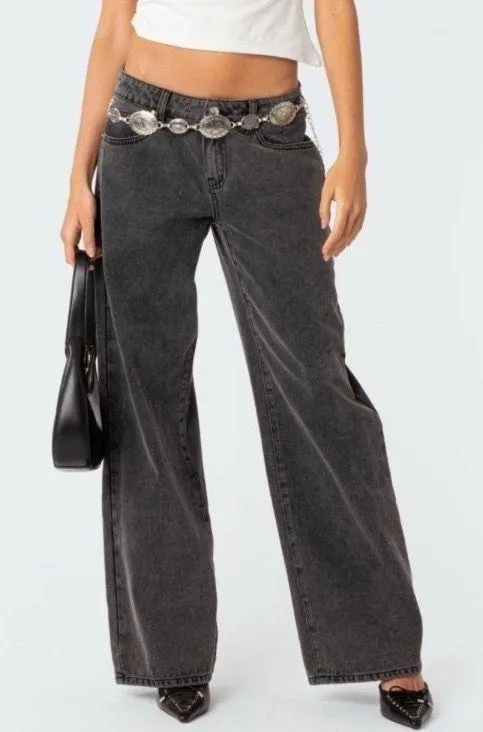 Edikted Raelynn Washed Low Rise Jeans Size: XS - Image 12