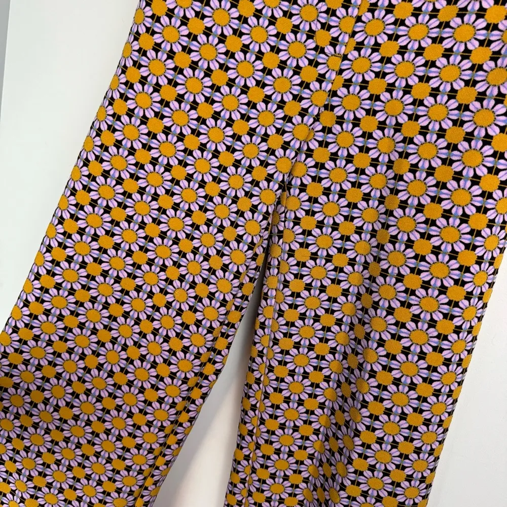 Urban Outfitters Colette Wide Leg Trouser Pants Sz Small 70s Floral Retro - Image 7