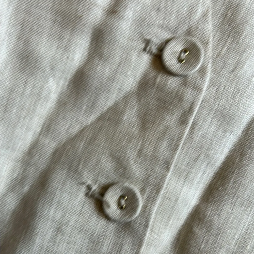 DISSH Cream Fitted Buttoned Top with Mandarin Collar White Size 4 - Image 4