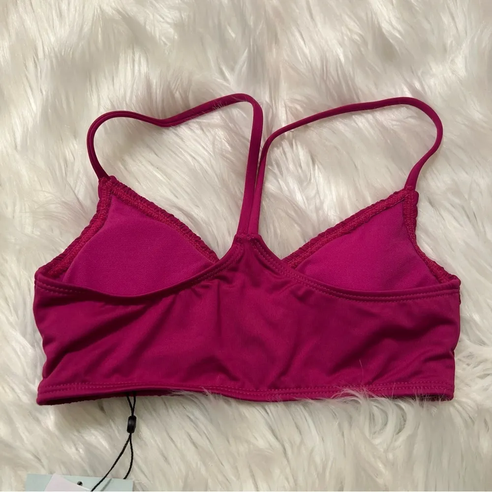 The Bikini Lab  Smocked Bralette Bikini Top Raspberry Pink - Image 8