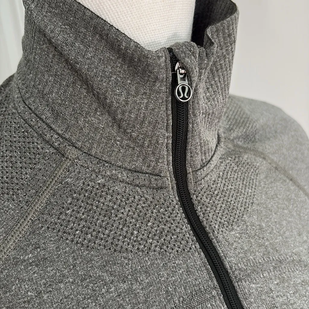 Lululemon Swiftly Tech 1/2 Zip Heather Olive Green Size 8 - Image 2