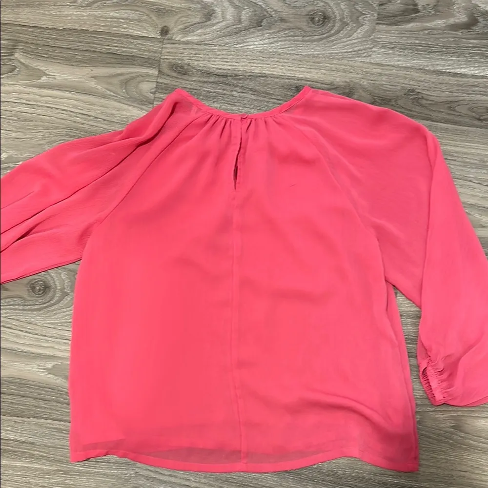 LOFT Vibrant Pink 3/4 Sleeve Relaxed Blouse - Image 3