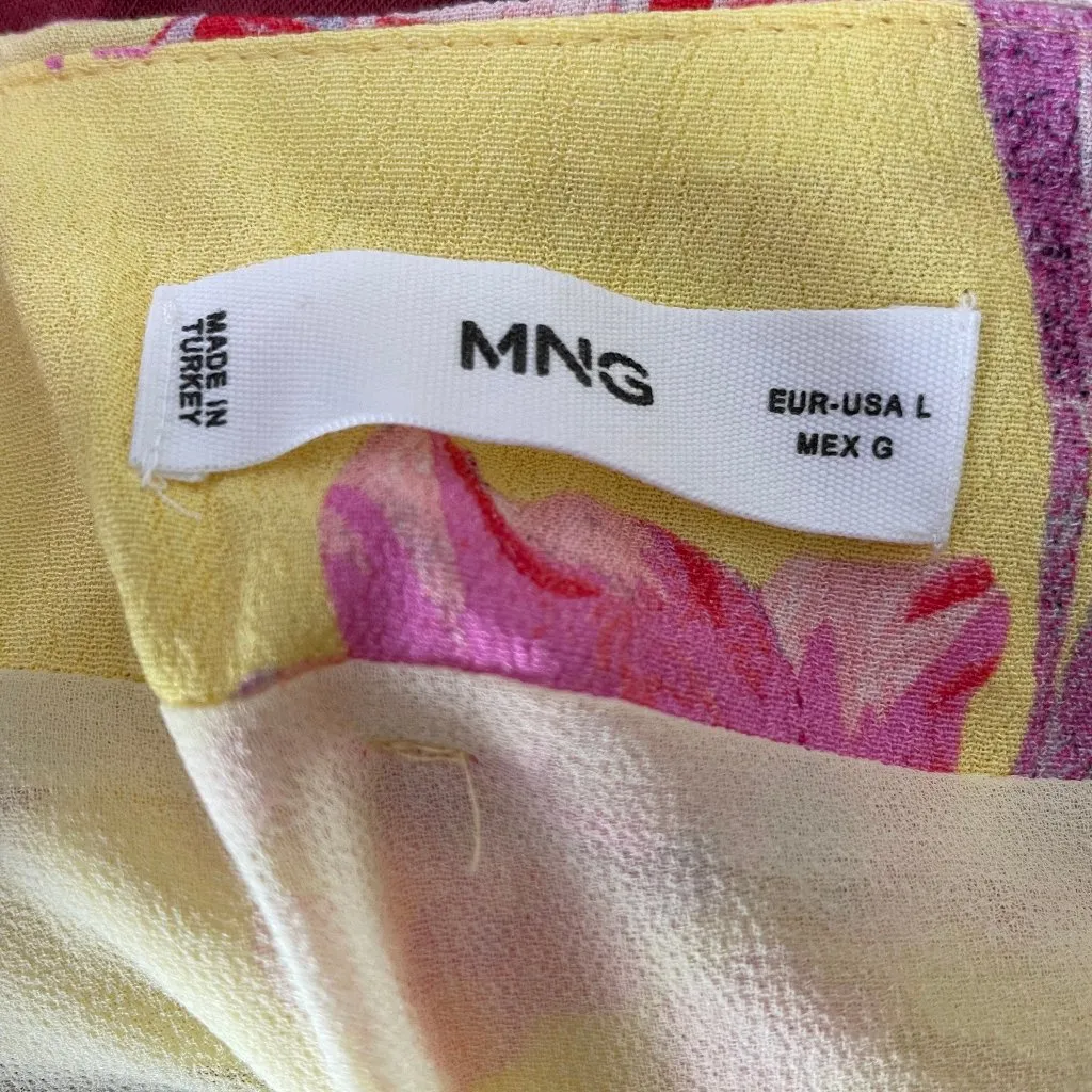 Mango MNG Skirt Romance Yellow Floral Ruffle Frill Mini Flirty Feminine Romantic - Image 7