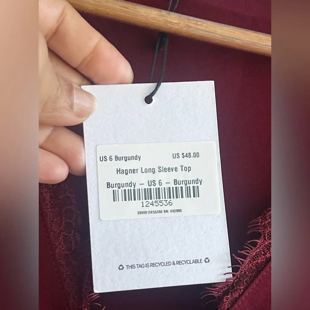 Princess Poly Hagner Long Sleeve Top Burgundy - Image 11