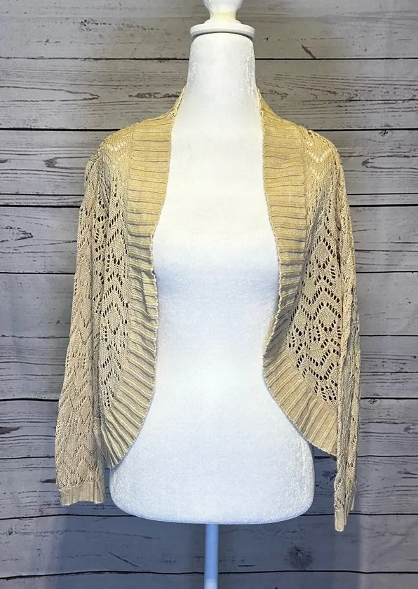 White Stag Tan Open Front Cardigan Sweater Women’s Size Large - Image 1
