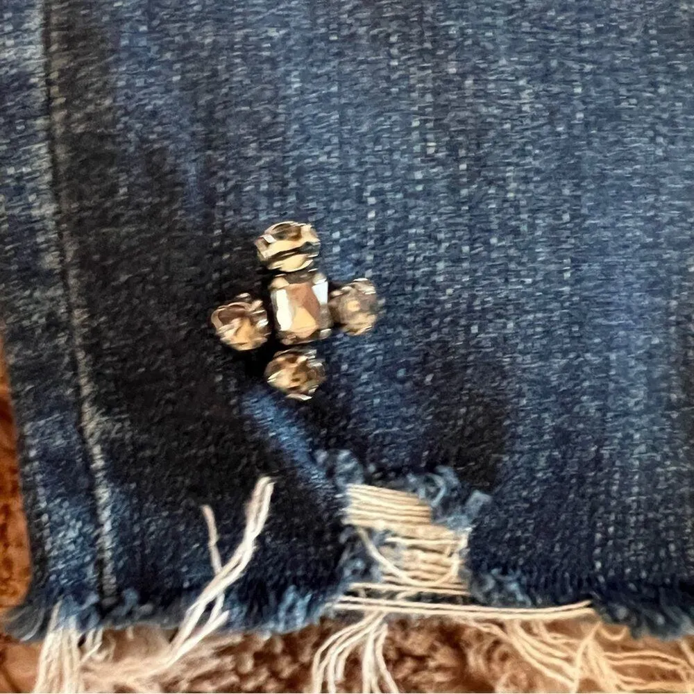 Blank NYC Embellished Cropped Girlfriend Low-Rise Jeans Women's Size 25 Revolve - Image 6