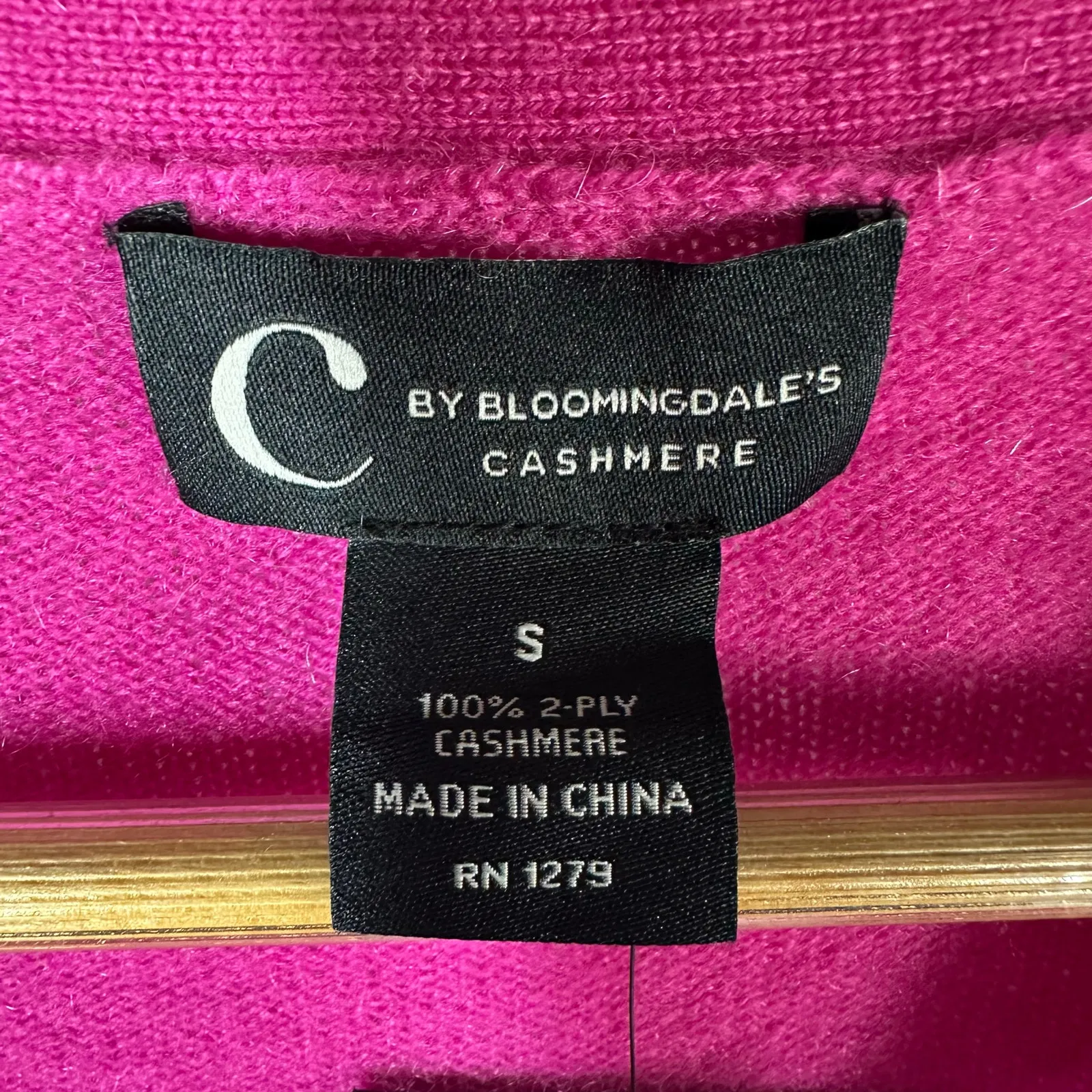 C by Bloomingdale’s 2 Ply Cashmere Long Line Cardigan Size Small Cherry Blossom Pink - Image 3