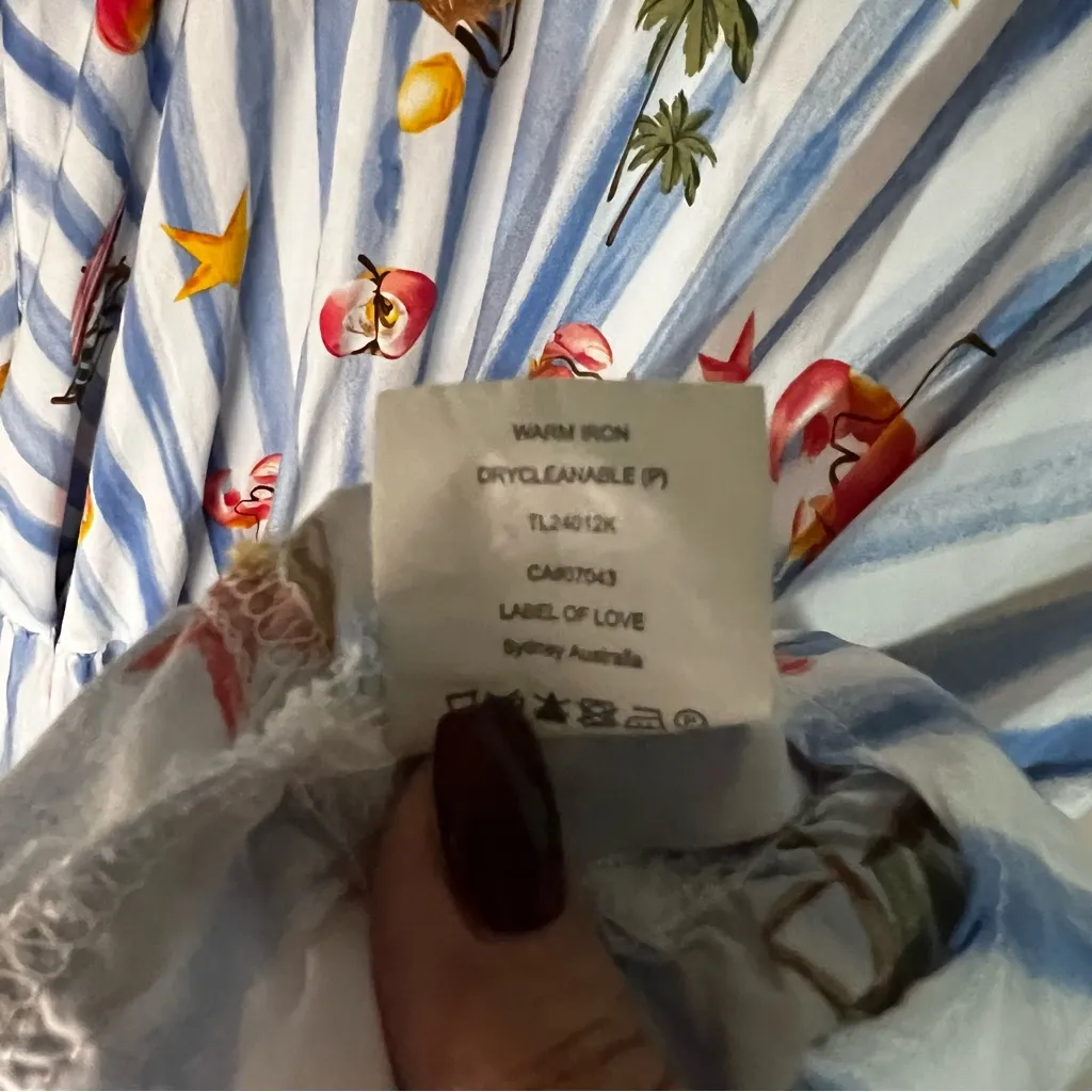 Label of Love Anthropologie Coconut Cabana Blue White Striped Cover Up Dress - Image 7