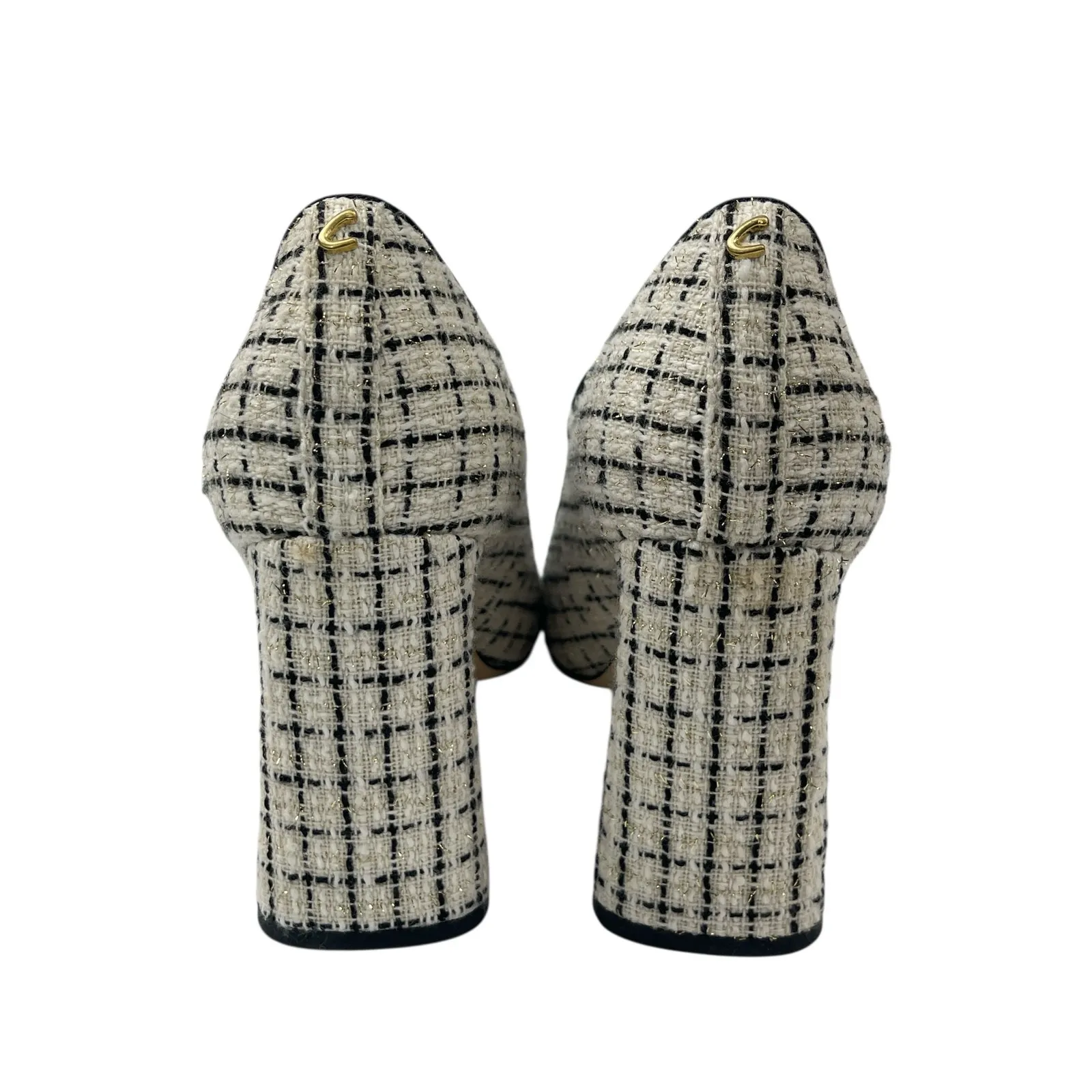 Circus NY by Sam Edelman Elora Black/White Plaid Block Heels Mary Jane Shoes 8.5 - Image 3