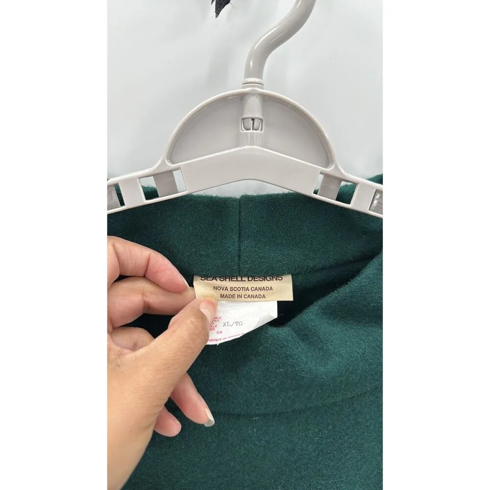 Vintage Sea Shell Designs Canada green wool red corduroy whale pocket size XL - Image 7