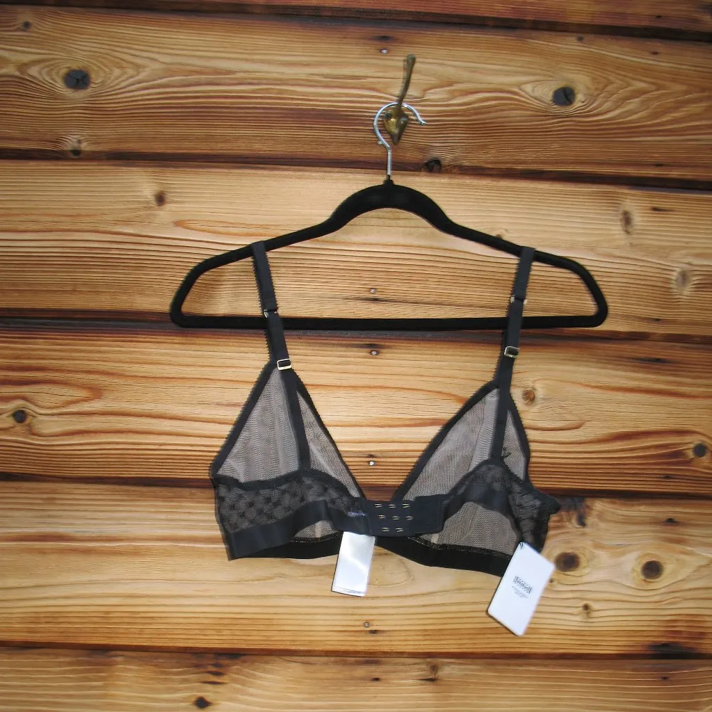 Wolford Sheer Logo Triangle Bra Size L Black Size L - Image 6