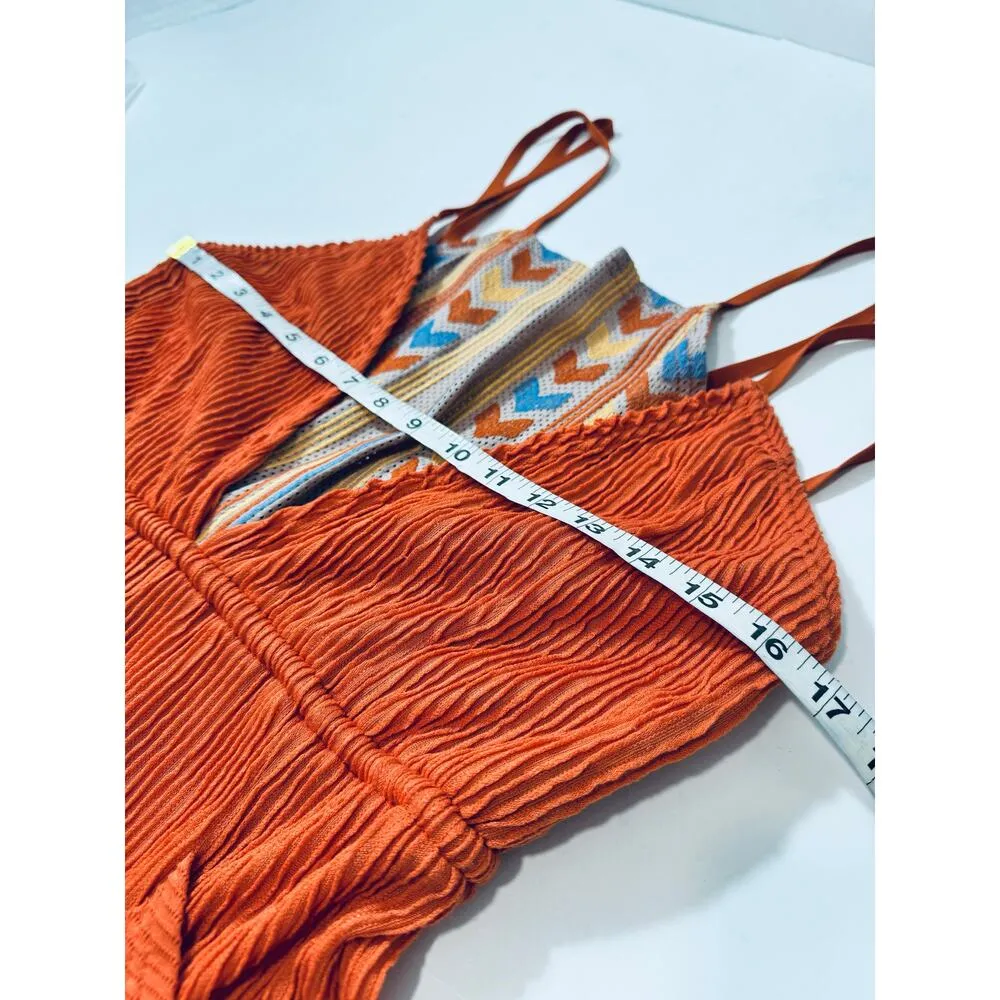 Free People Movement Embroidered Jumpsuit Orange - Image 5