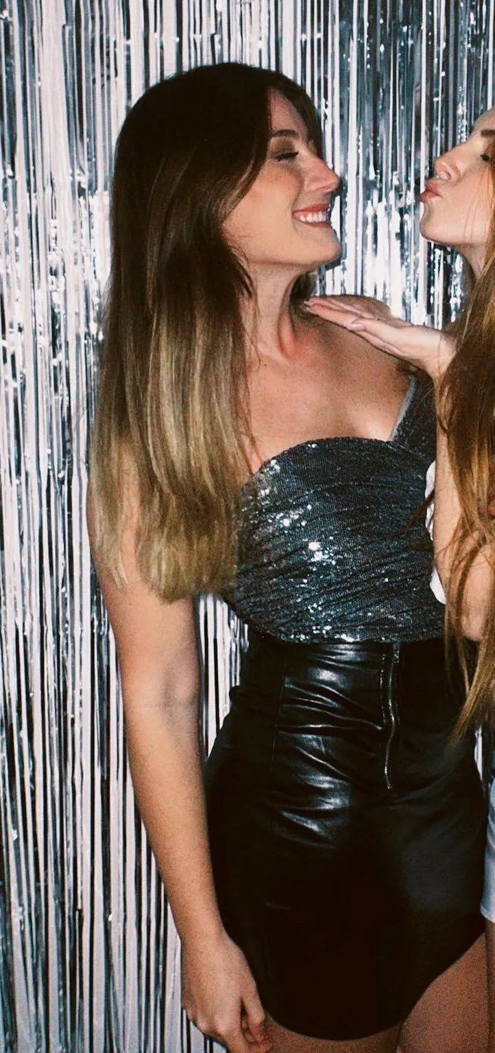 Charcoal Sequin Sleeveless Cropped Tube Top - Image 3