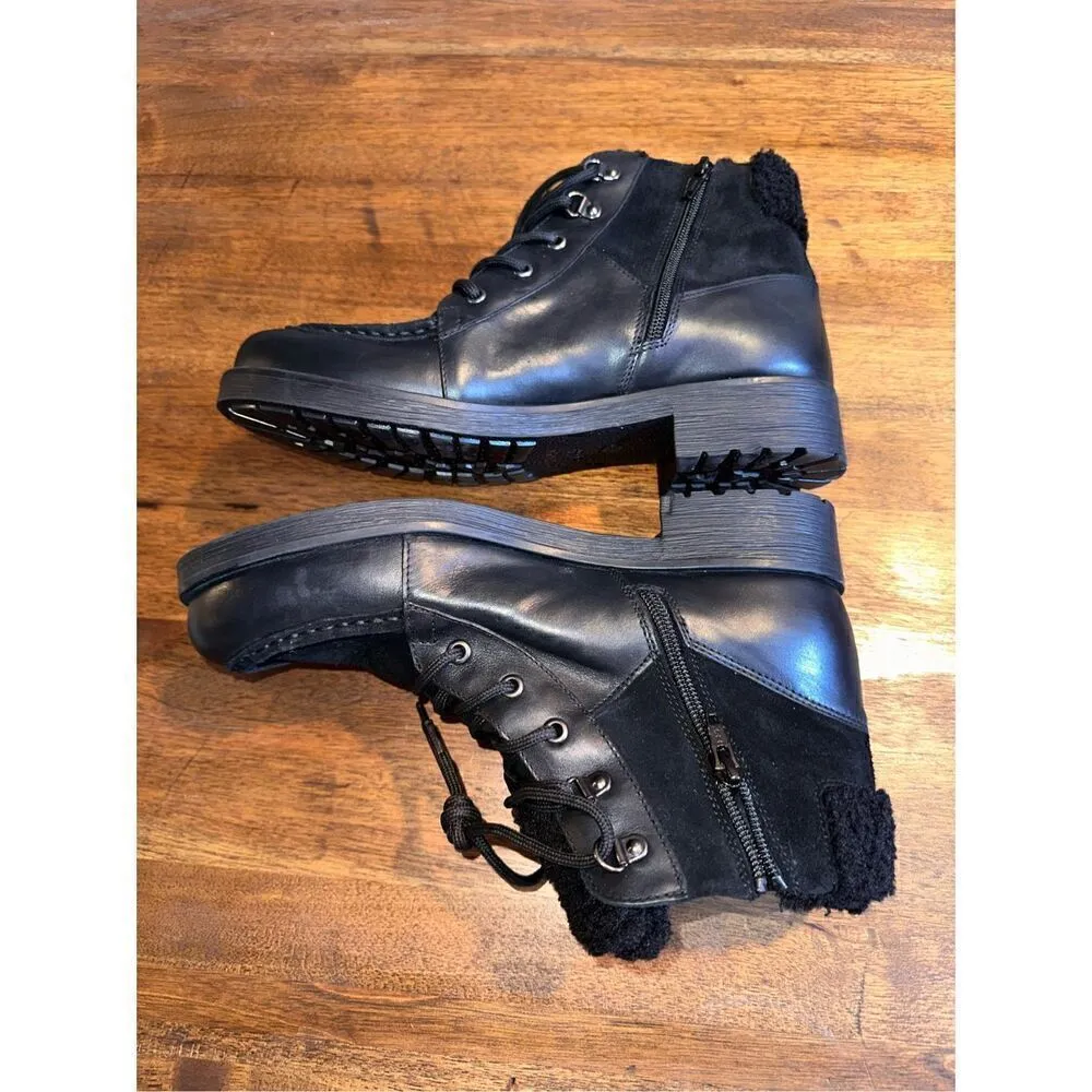 NWOT Women's GEOX Rawelle ABX Faux Shearling Waterproof Black Boots - Image 5