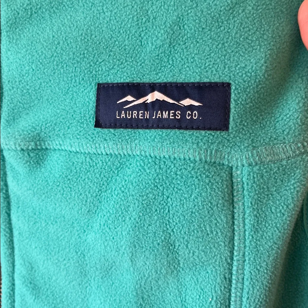 Lauren James Fleece Zip Jacket Vest Aqua Green Teal New Womens Small - Image 10