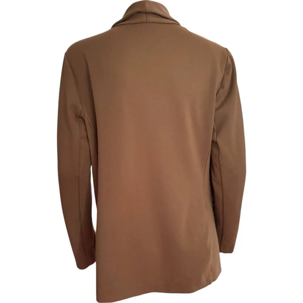 Tailored by Susan Graver Smart Ponte Knit Blazer Caramel Twist Medium - Image 2