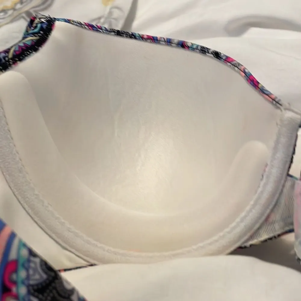 Victoria Secrets Retro Print Floral Paisley Cutout Swimwear Bikini Top 34D - Image 11