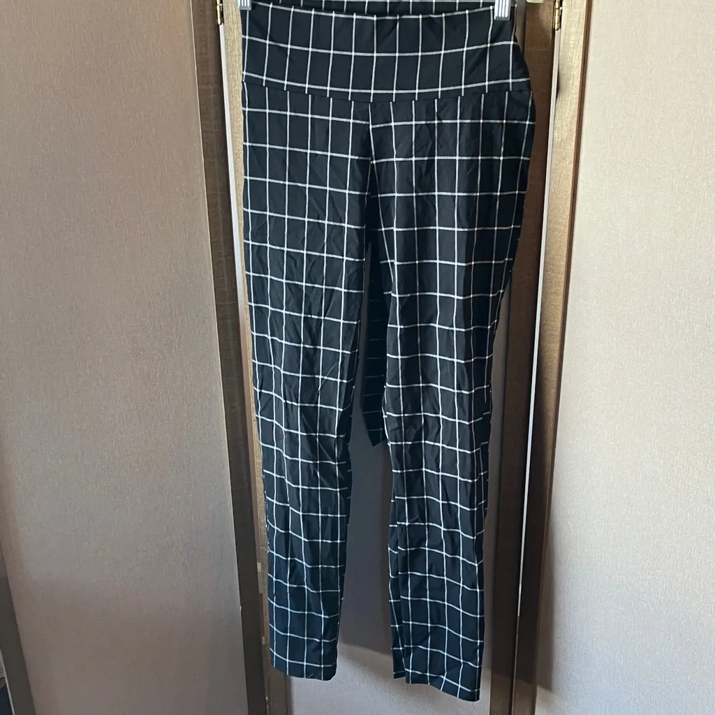Rainbow Black and White Checkered slacks xl - Image 9
