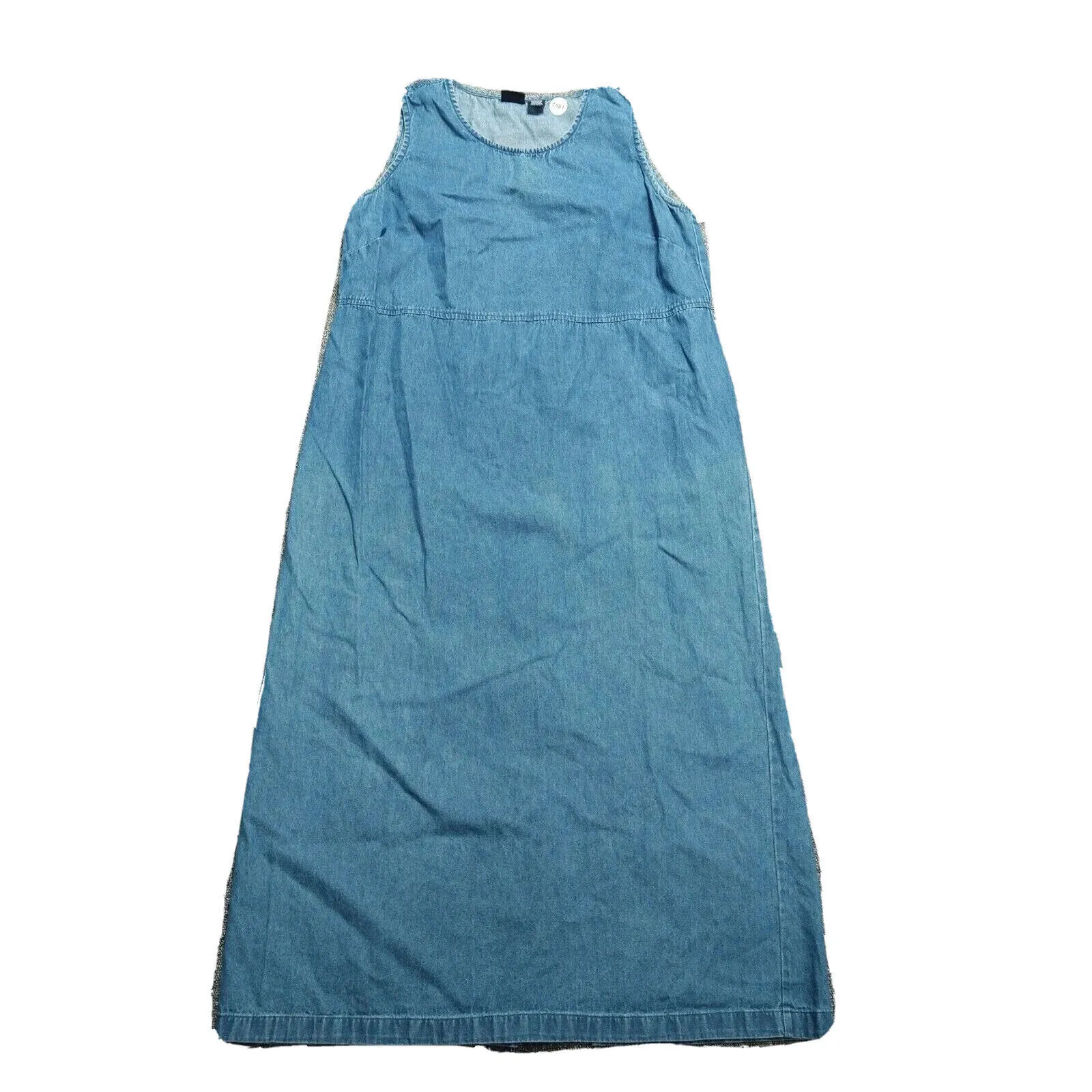 Vintage Erika Denim Shift Dress XL Sleeveless Denim Jumper Scoop Neck - Image 4