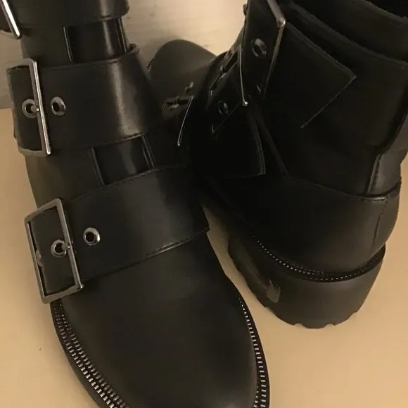 Blondo new with no tag women black leather waterproof moto biker boots US size 6 - Image 2