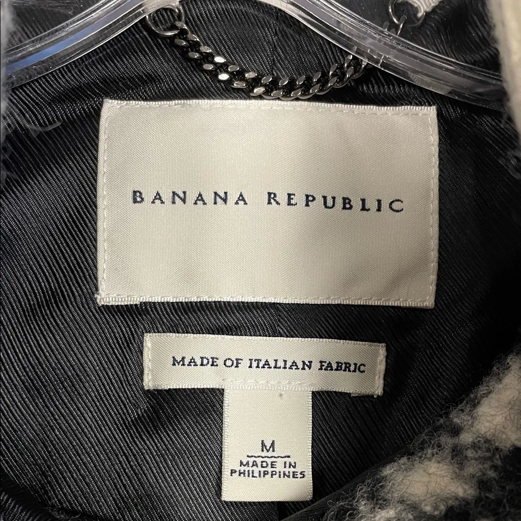 Banana Republic Women’s Wool Plaid Knit Collared Belted Comfy Button-Up Pea Coat - Image 10