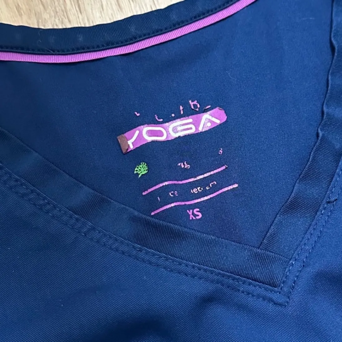 PURPLE LABEL x HEALING HANDS | Women's Navy Blue V-Neck Short Sleeve Scrub Top - Image 3