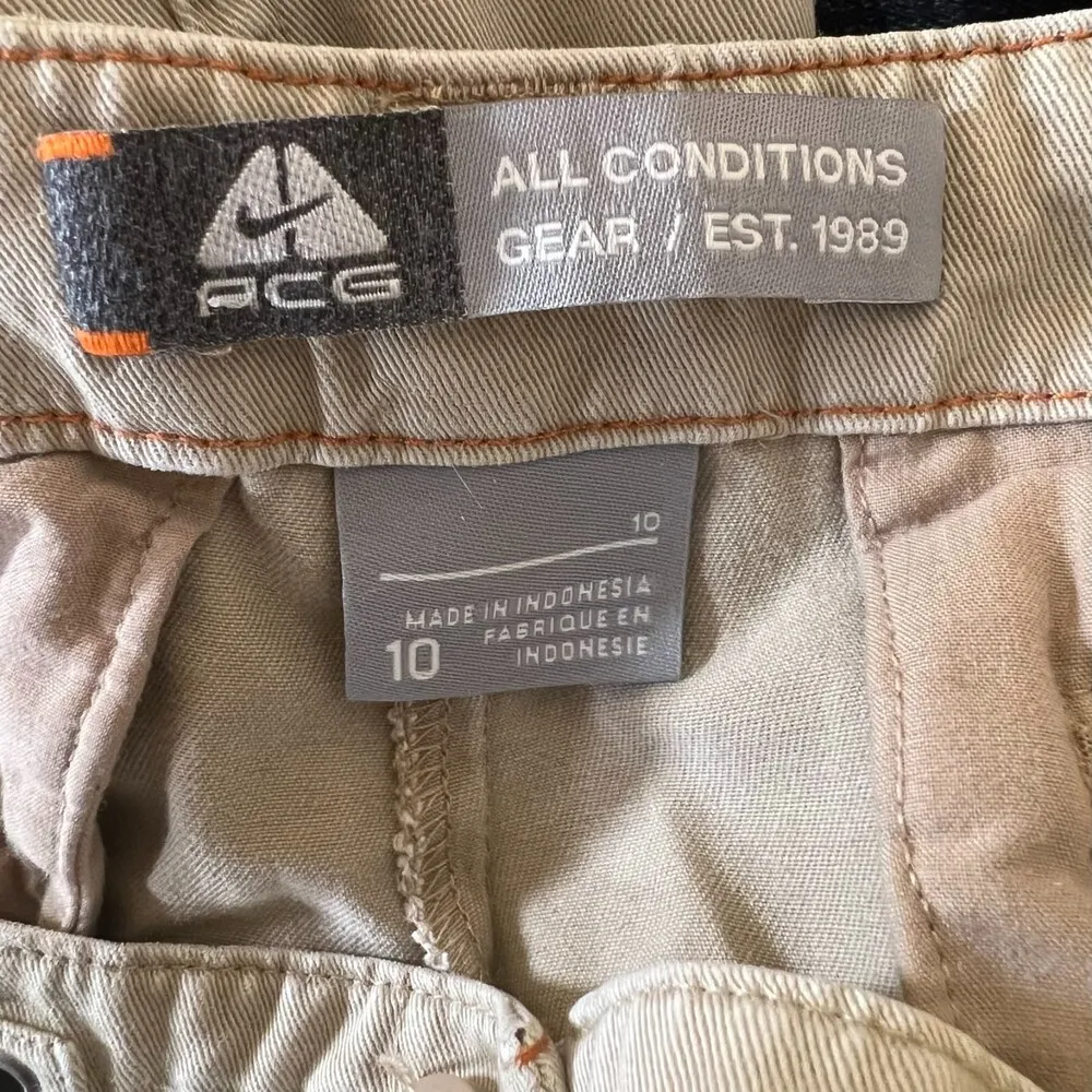 Nike ACG Khaki Cuffed Hem Pants Women's Size 10 - Image 5