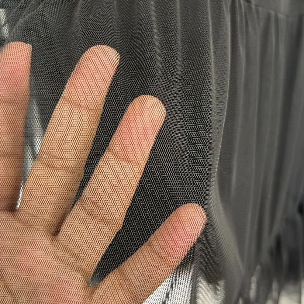 Soft Surrounds Womens XS Elastic Waist Mesh Maxi Skirt Black Gothic 90's Artwear - Image 4