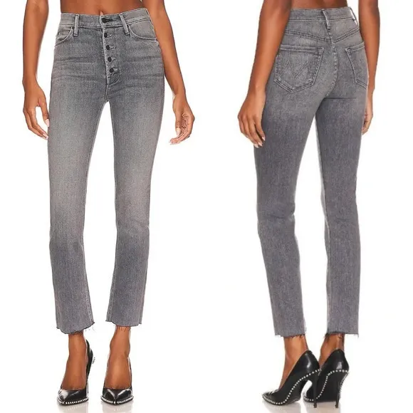 New Mother The Pixie Dazzler Ankle Fray Jeans in Digging Up Dirt Size 25 Gray - Image 2