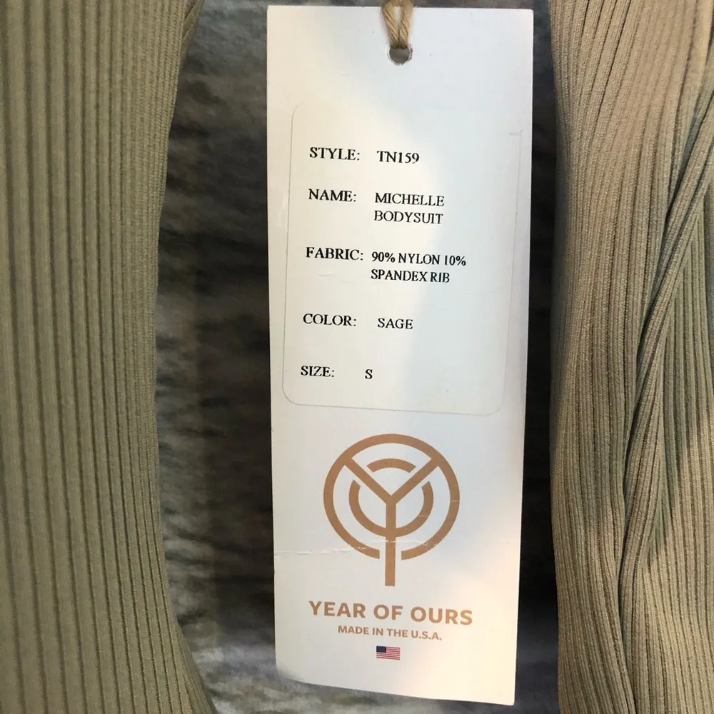 NWT  Women's Small Michelle Sage Green Ribbed Bodysuit #TN159 - Image 11