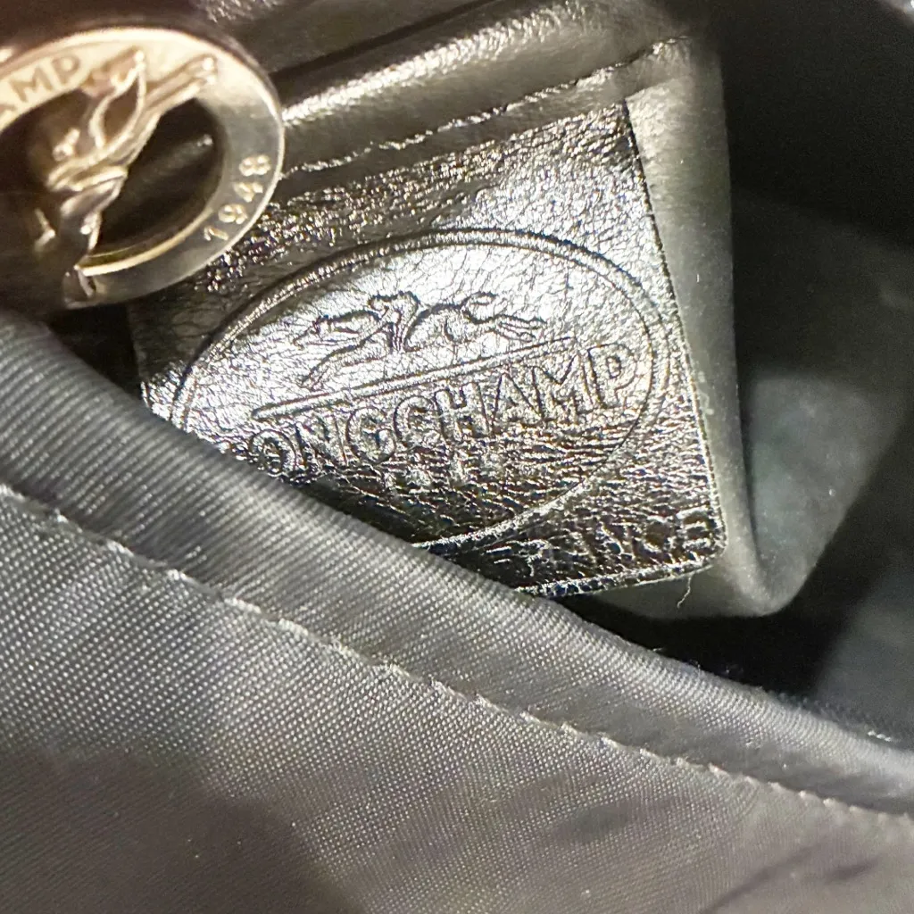 Longchamp Planetes Nylon Leather Black Crossbody - Image 8