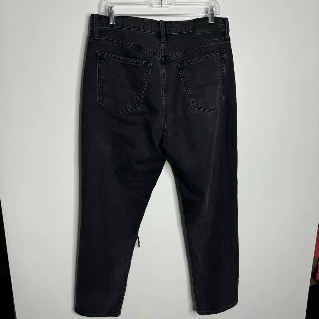 Lucky Brand High Rise Drew Mom‎ Jean Washed Black Ripped Knee Size 12/31 - Image 7