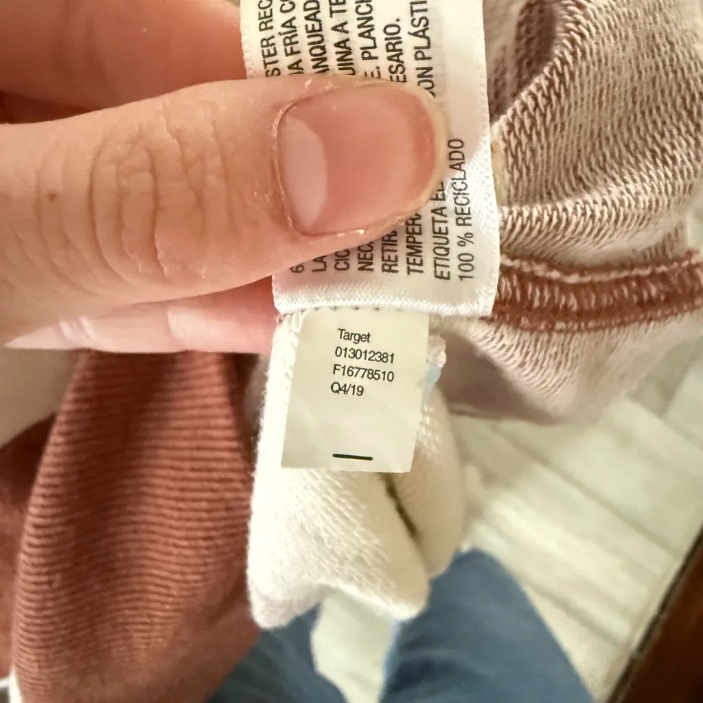 Universal Thread Striped Crewneck Sweatshirt Rust Cream Size Large - Image 6