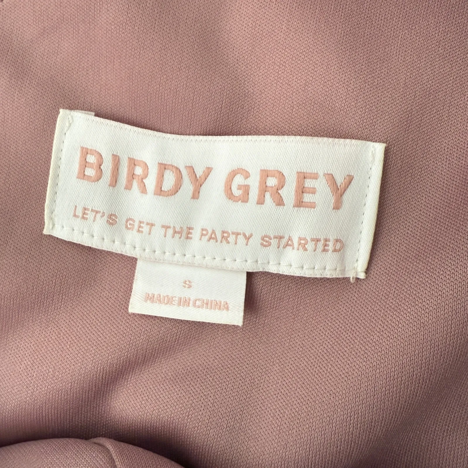 Birdy Grey One Shoulder Maxi Dress Mauve Pink Bridesmaid Formal Gown S - Image 7