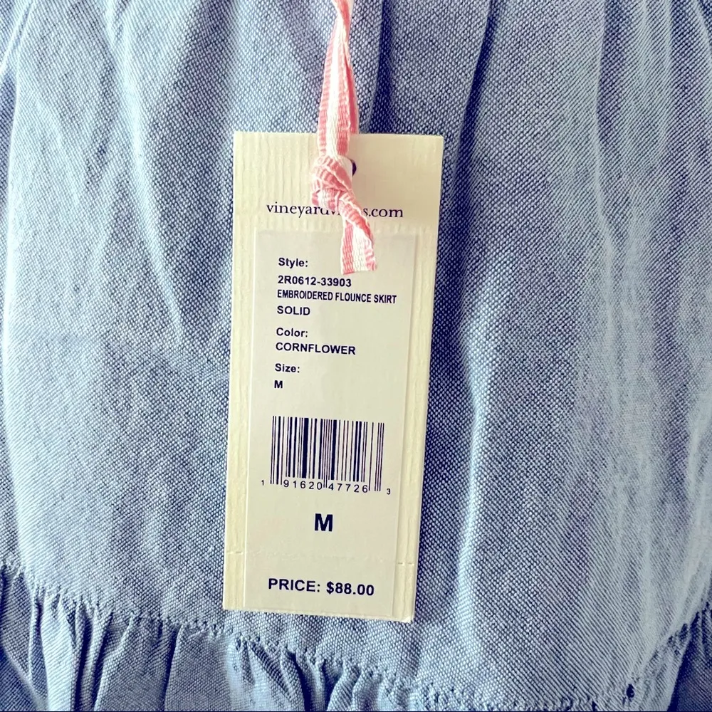 Vineyard Vines Mini Skirt Embroidered Flounce Pull-On Size M NWT $88.00 - Image 6