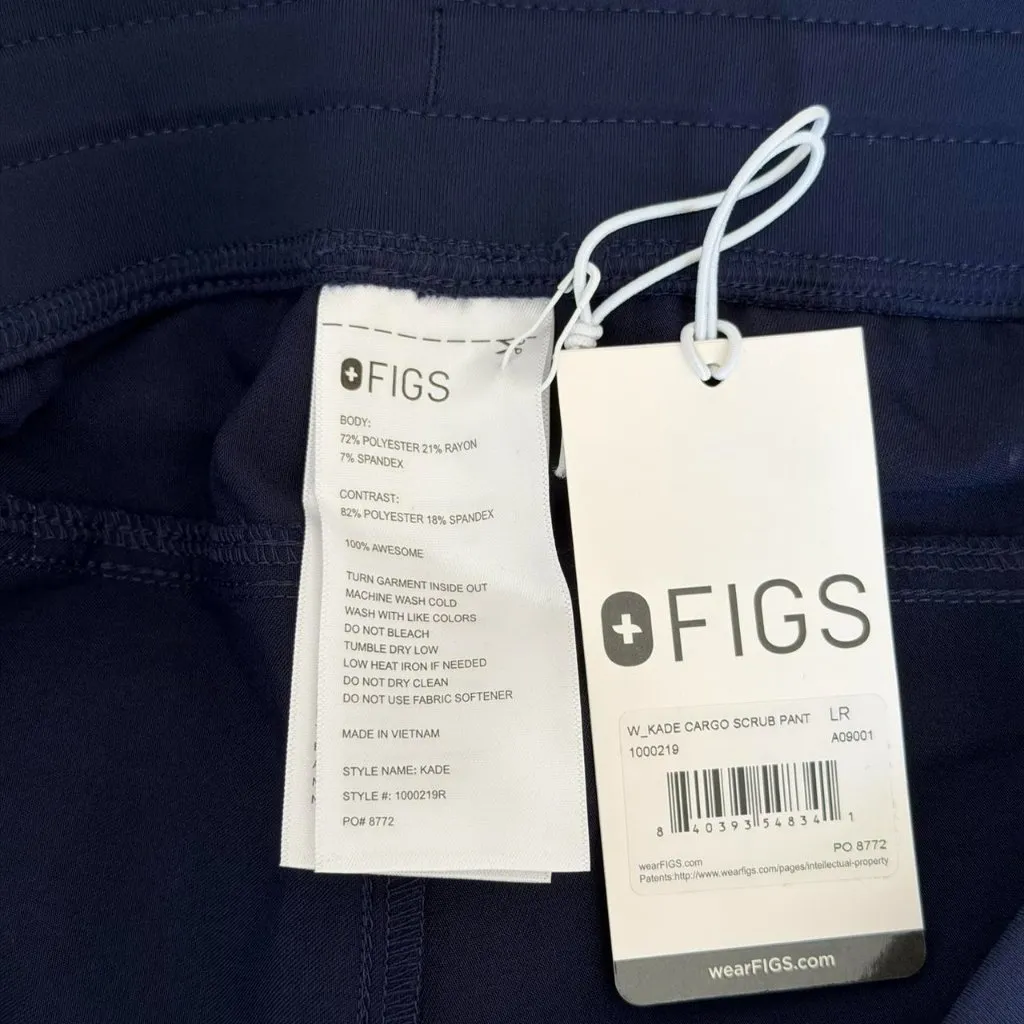 Figs Kade Cargo Scrub Pants in Navy, Size Large - Image 9