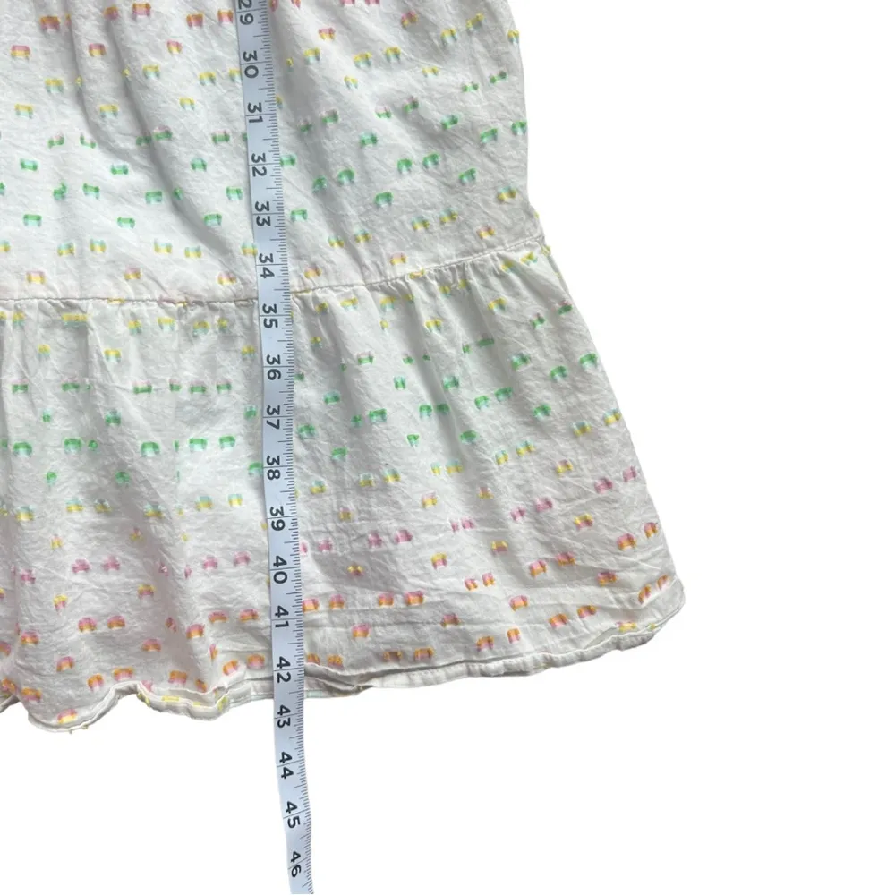 Draper James RSVP Rainbow Embroidered Flutter Sleeve Sun Dress XS White - Image 8