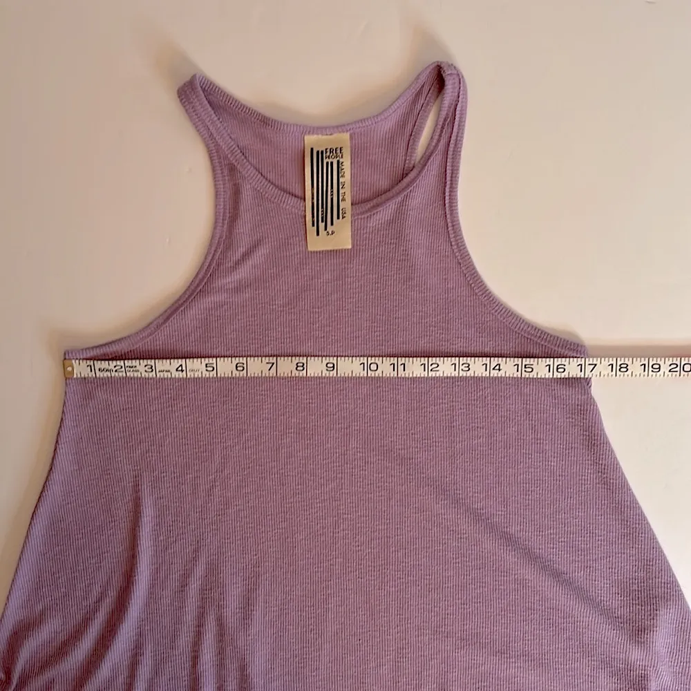 Free People Long Beach lilac lavender ribbed racer back fly away tank top - Image 8