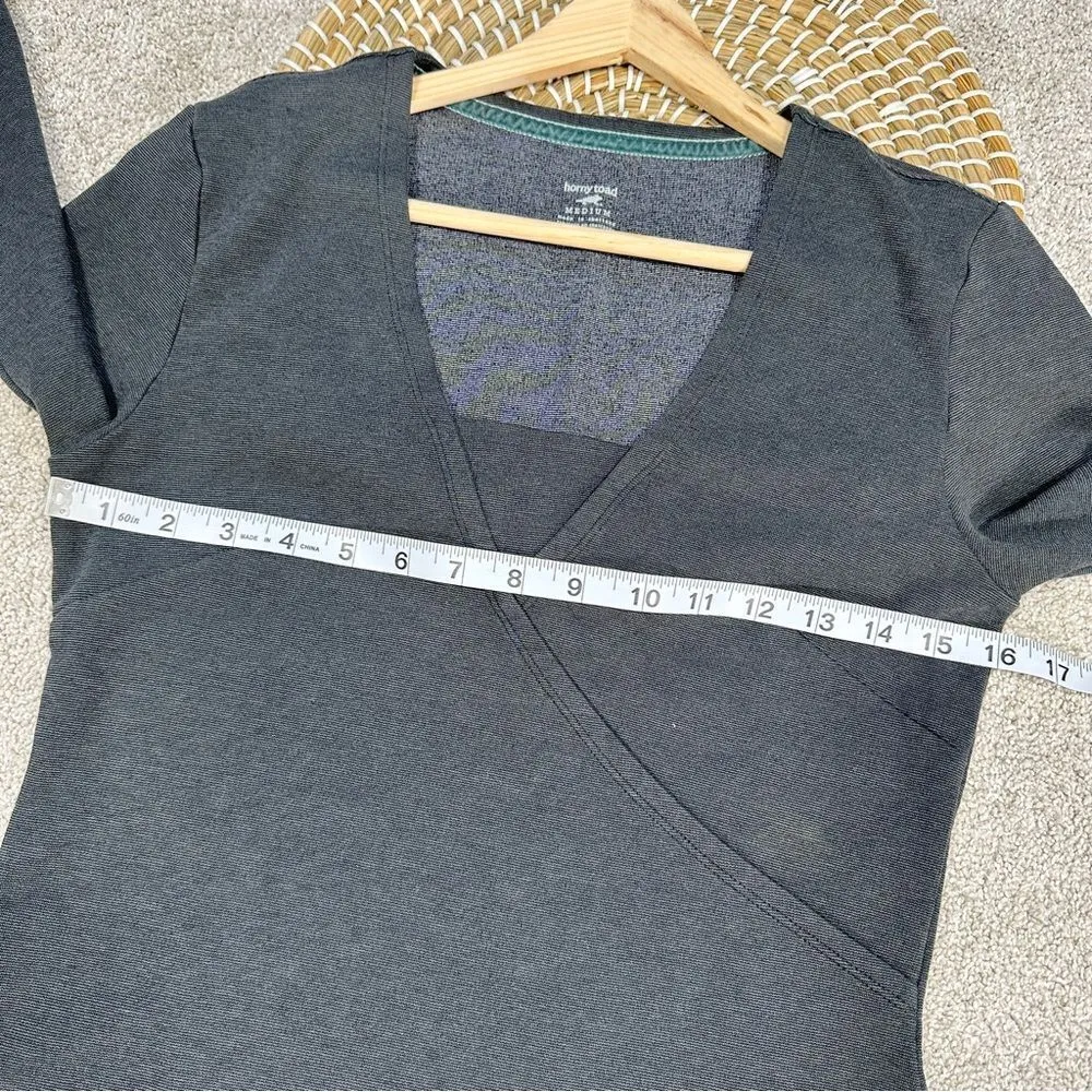 Horny Toad Shift Dress Tencel Gray Long Sleeves Knee Length V-Neck Size M - Image 13