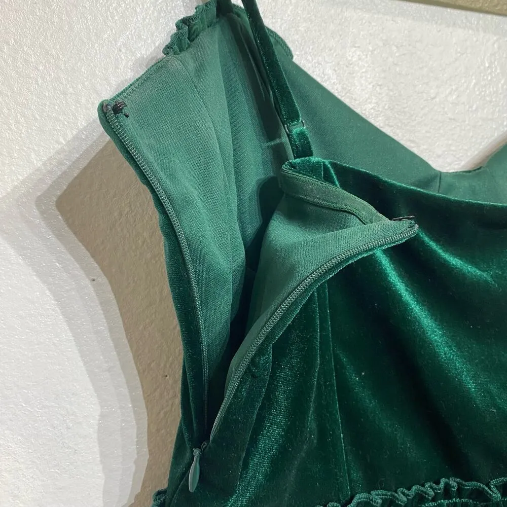 a loves a Pine Green Eden Velvet Cropped Bustier Cami Sz M - Image 7