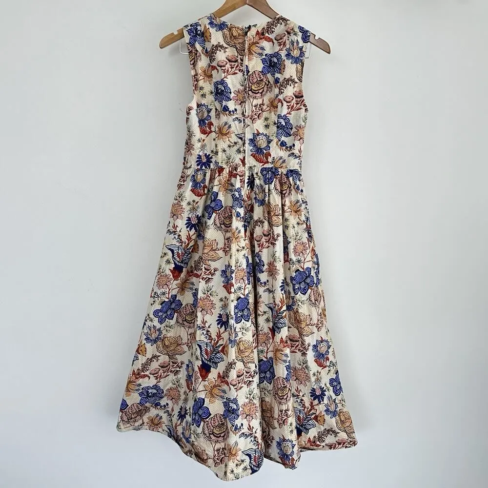 Ulla Johnson Dress 6 Kaiya Floral Magnolia Garden Tea Feminine Pleated Pockets - Image 9