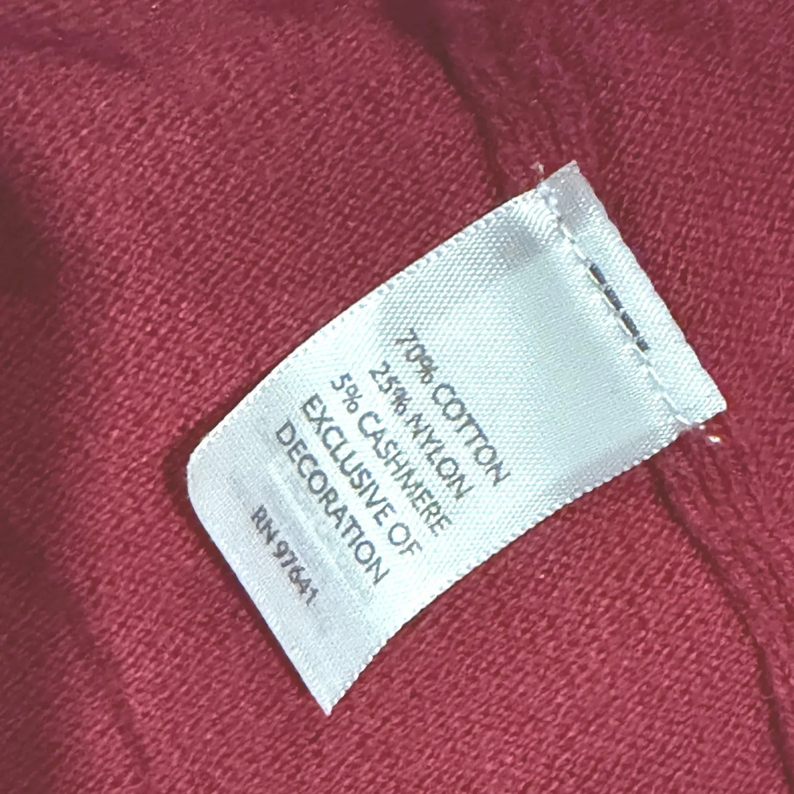 J Jill Womens Plus 2X Crimson Red Print Cashmere Blend Cardigan Sweater Holiday - Image 4