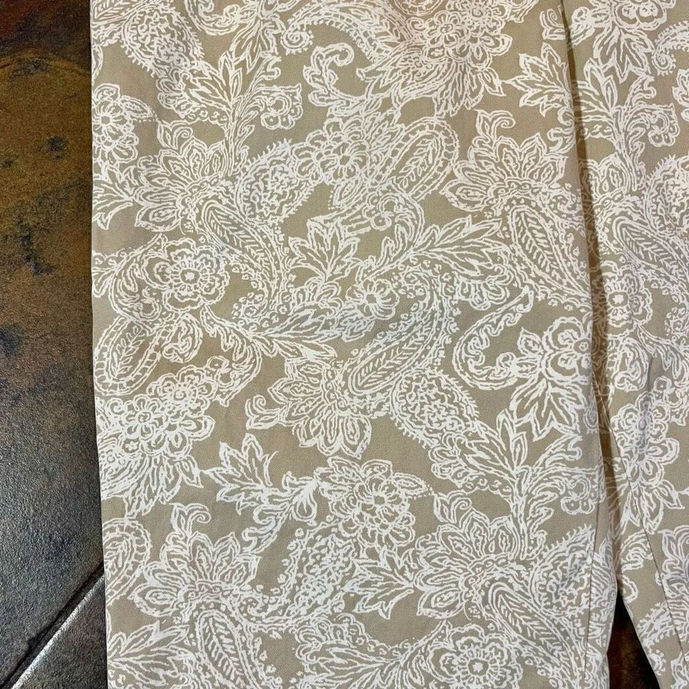 Eddie Bauer White Tan Paisley Lace Size 12 - Image 2
