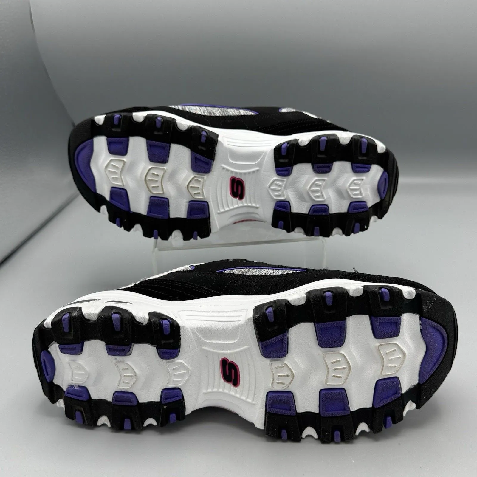 Skechers Air Cooled Memory Foam Mule Wide Fit Shoes 8.5 Womens Black Purple - Image 2